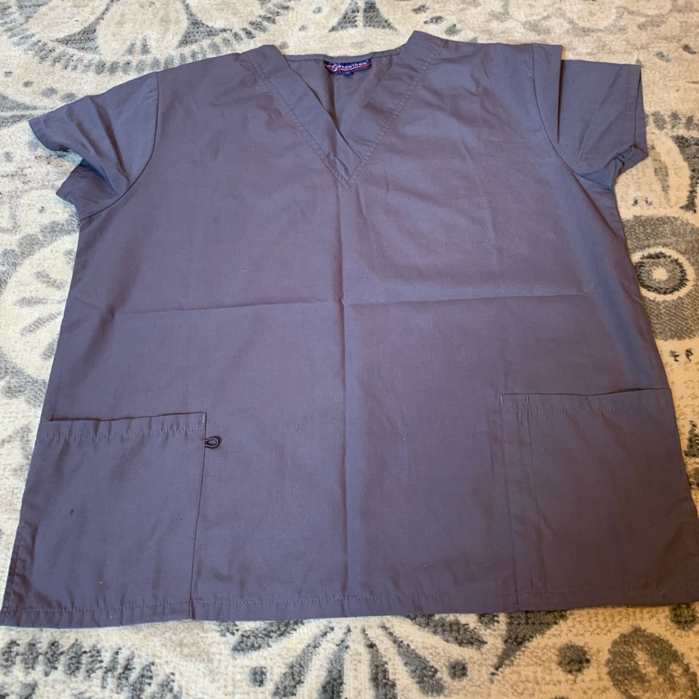 Green town scrub top
